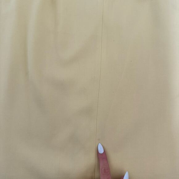 Karl Lagerfeld Made in Italy Butter Yellow Wool Pencil Skirt VTG Designer Sz 40 - Picture 11 of 11